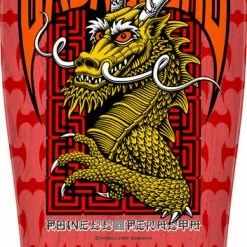 POWELL PERALTA STEVE CABALLERO STREET SKATEBOARD DECK - CAB DRAGON - RED STAIN