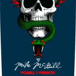 POWELL PERALTA MIKE MCGILL SKULL AND SNAKE SKATEBOARD DECK - NAVY - 10" X 30.125"