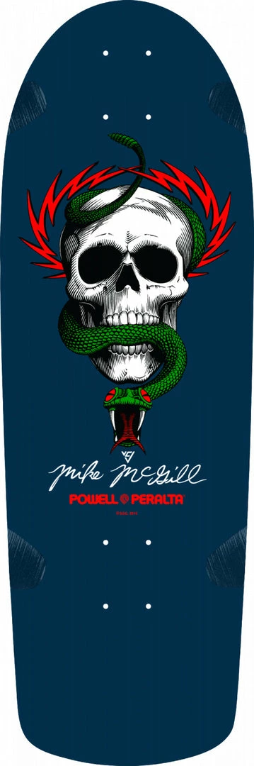 POWELL PERALTA MIKE MCGILL SKULL AND SNAKE SKATEBOARD DECK - NAVY - 10" X 30.125"