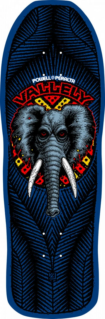 POWELL PERALTA MIKE VALLELY ELEPHANT SKATEBOARD DECK - BLUE - 10" X 30.25"