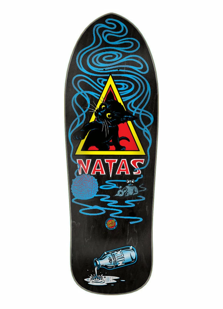 SANTA CRUZ NATAS KAUPUS KITTEN SKATEBOARD DECK - BLACK STAIN