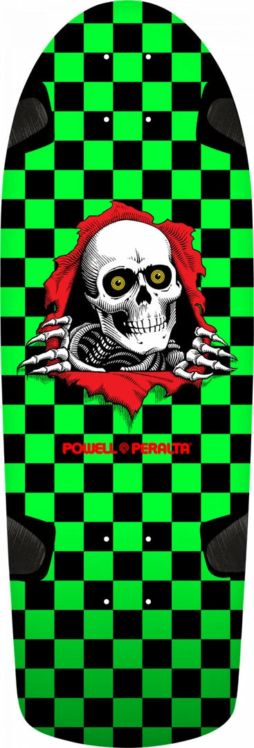Extremzbss POWELL PERALTA OG RIPPER SKATEBOARD DECK - CHECKER GREEN/BLACK - 10 X 30