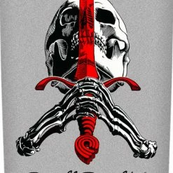 POWELL PERALTA - RAY RODRIGUEZ OG SKULL AND SWORD SKATEBOARD DECK - SILVER - 10" X 30"